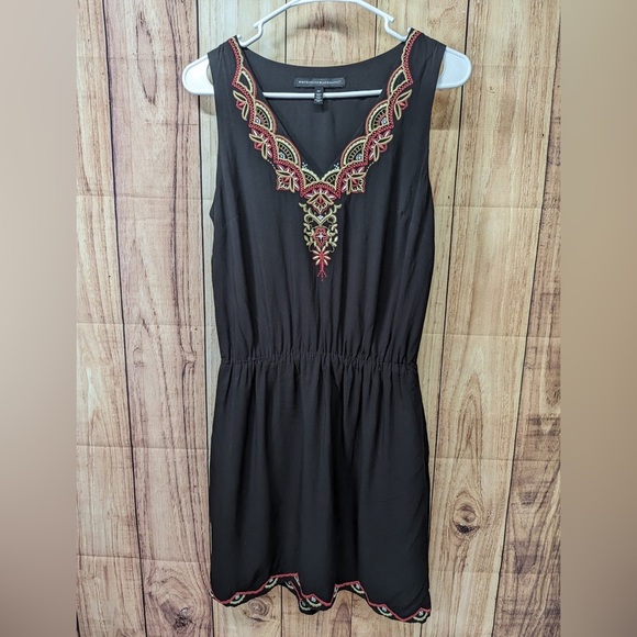 WHBM Floral‎ Embroidered  black Boho summer Dress size SP - Picture 4 of 9